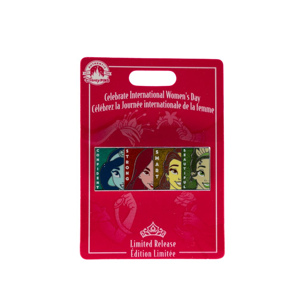 International Womens Day Princess Pin LR Jasmine Mulan Belle Tiana
